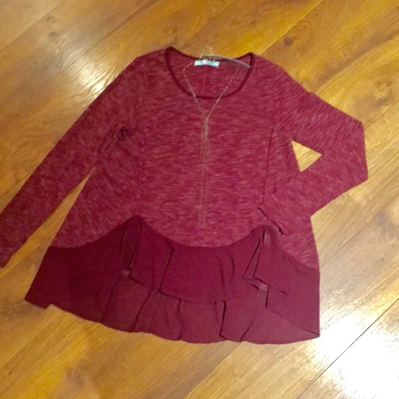 ❌SOLD ❌MARLED TOP CHIFFON HEM ❌SOLD❌ - Picture 2 of 8